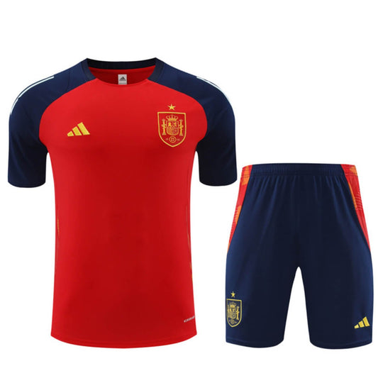 Kit Short e Camisa Espanha Treino Vermelho 2024/25