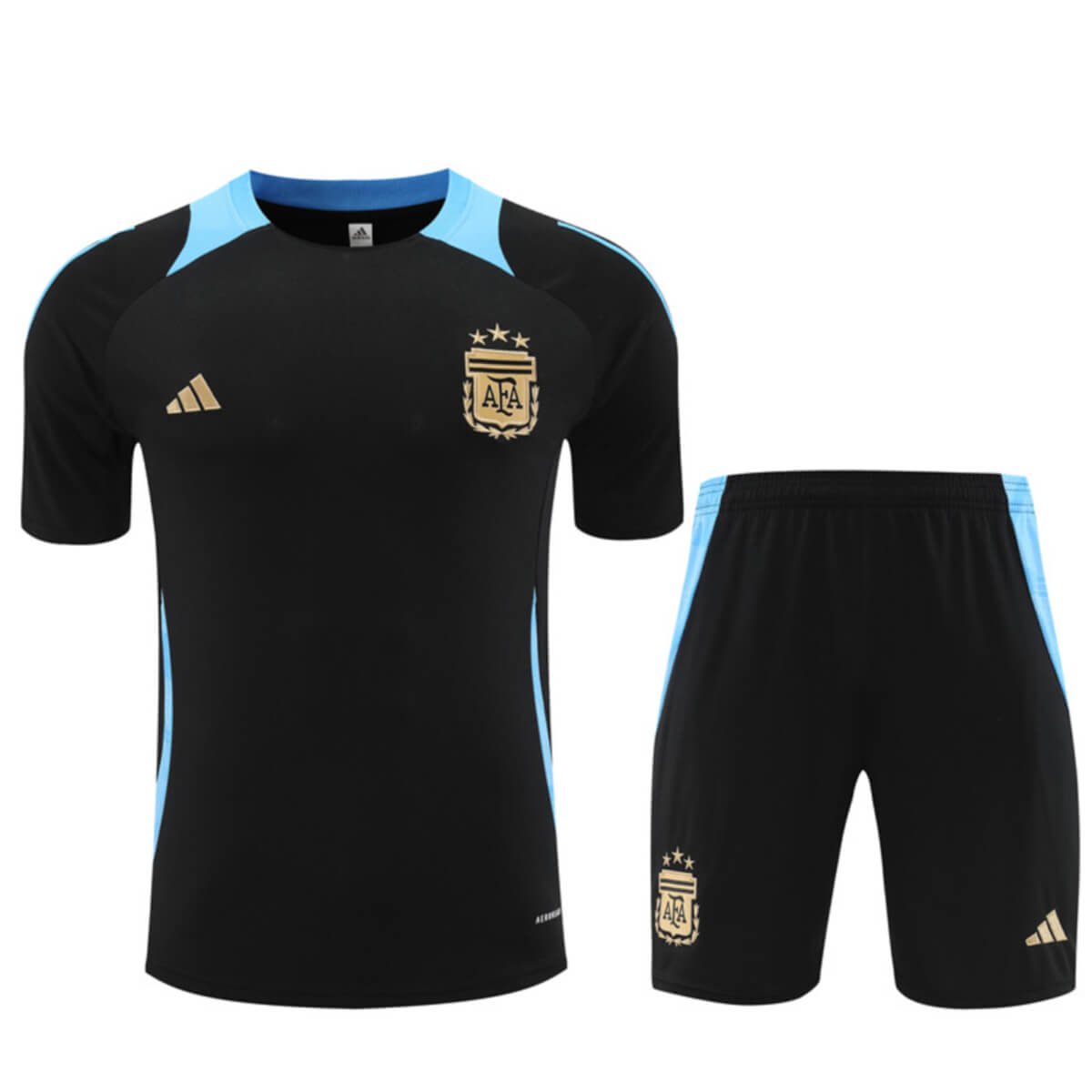 Kit Short e Camisa Argentina Treino Preto 2024/25