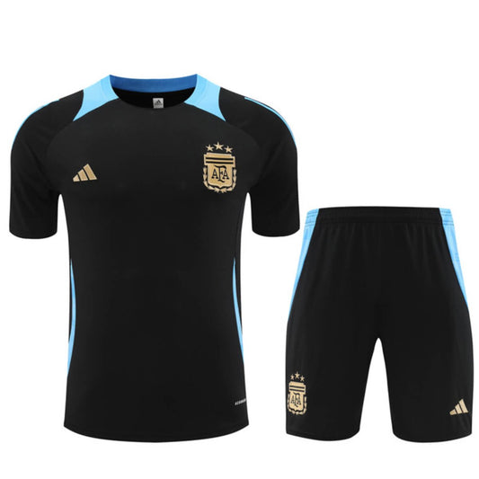 Kit Short e Camisa Argentina Treino Preto 2024/25