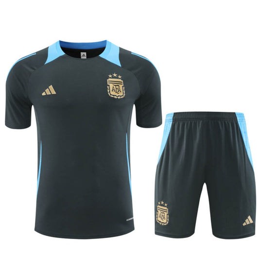 Kit Short e Camisa Argentina Treino Verde Musgo 2024/25