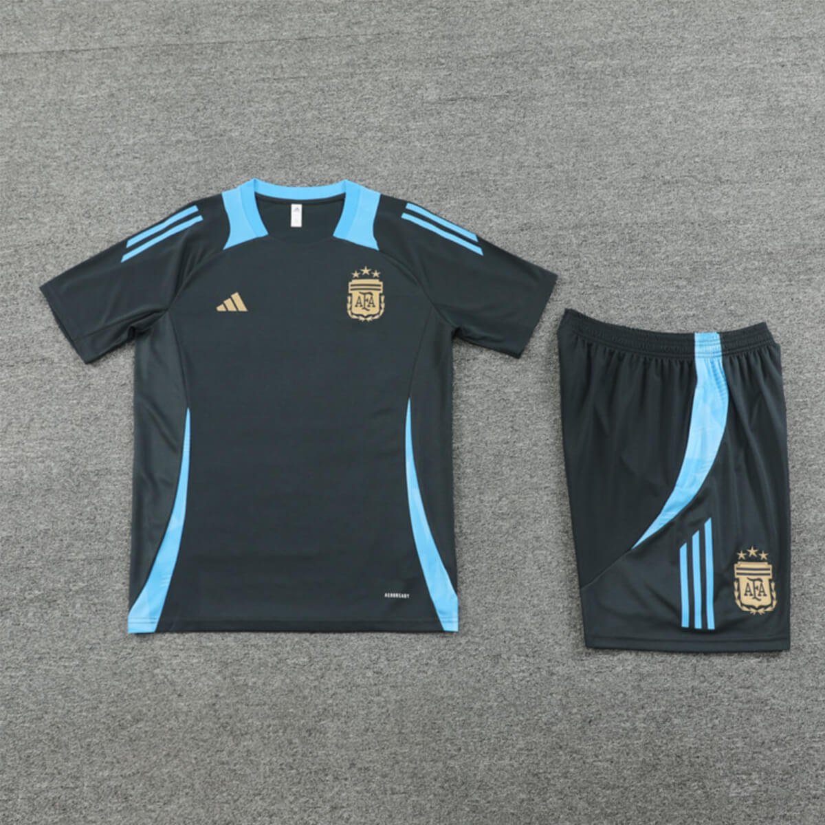 Kit Short e Camisa Argentina Treino Verde Musgo 2024/25