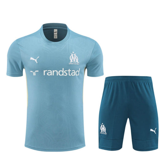 Kit Short e Camisa Marseille Treino Azul 2024/25