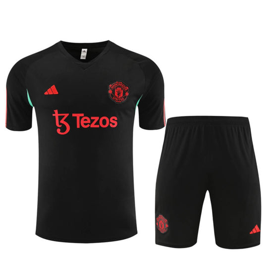 Kit Short e Camisa Manchester United Treino Preto 2023/24