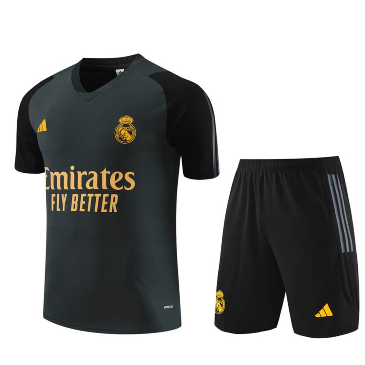 Conjunto Real Madrid Treino Camisa e Short Preto 2023/24