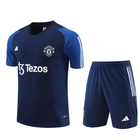 Conjunto Manchester United Treino Camisa e Short Azul 2023/24