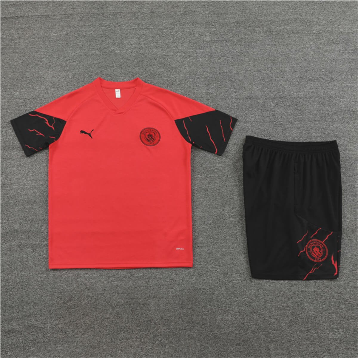 Conjunto Manchester City Treino Camisa e Short Vermelho 2023/24