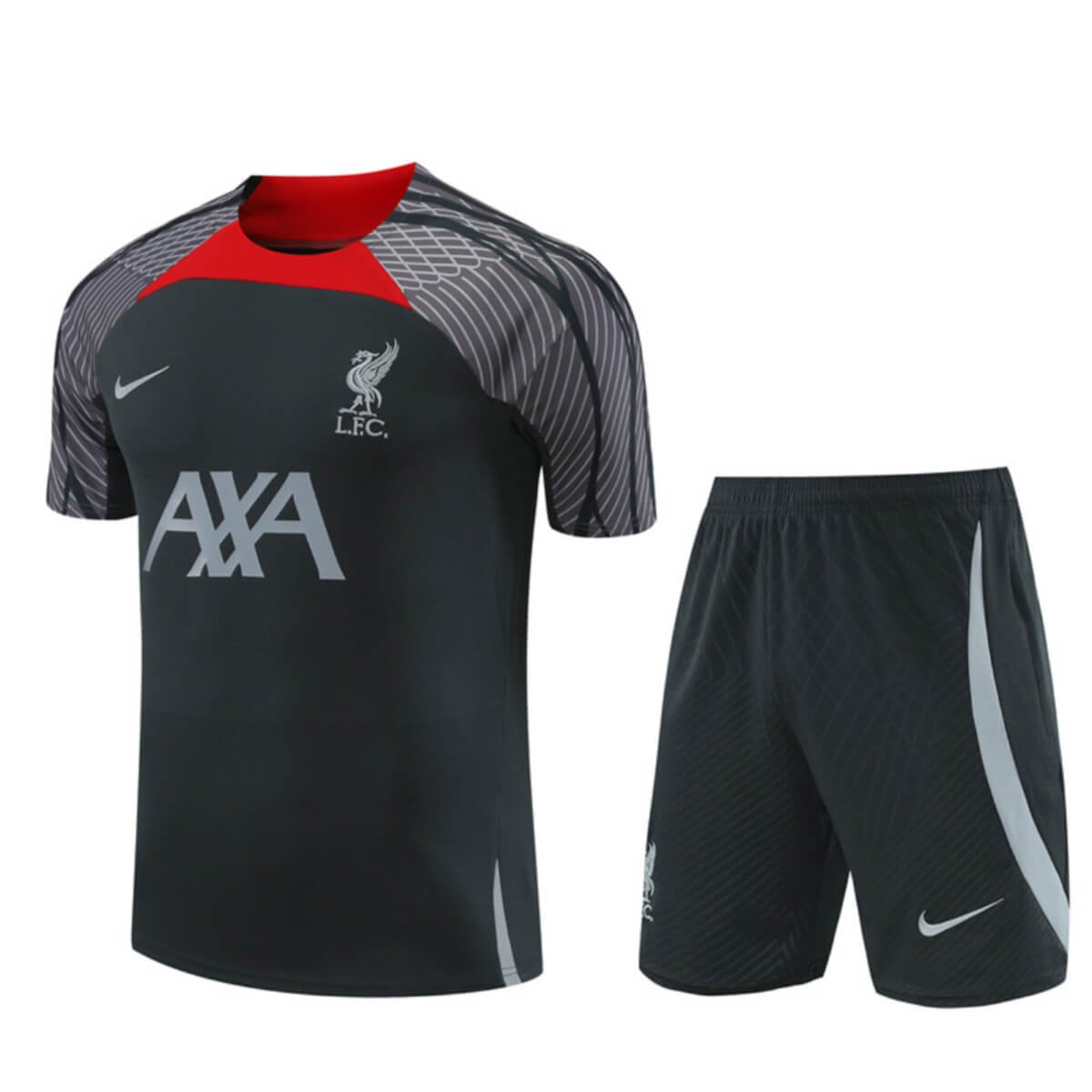 Conjunto Liverpool Treino Camisa e Short Preto/Cinza 2023/24