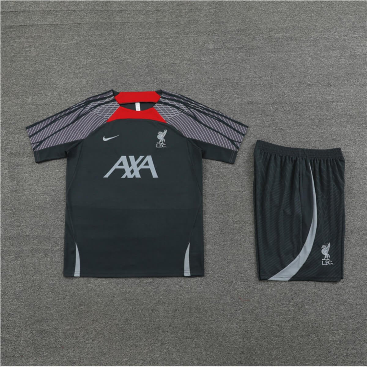 Conjunto Liverpool Treino Camisa e Short Preto/Cinza 2023/24
