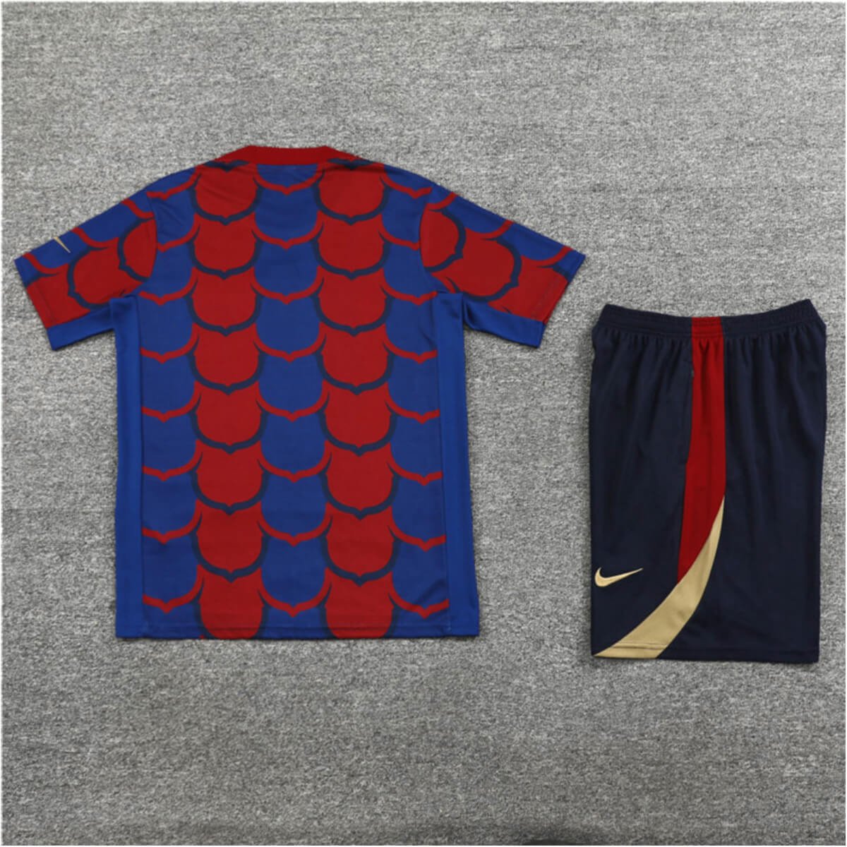 Conjunto Barcelona Treino Camisa e Short Vermelho/Azul 2024/25