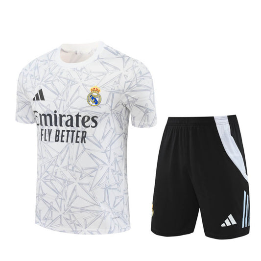 Conjunto Real Madrid Treino Camisa e Short Branca 2024/25