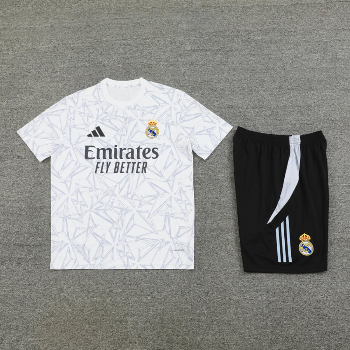 Conjunto Real Madrid Treino Camisa e Short Branca 2024/25
