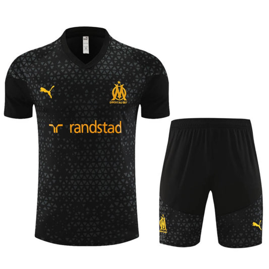 Kit Short e Camisa Marseille Treino Preto 2023/24