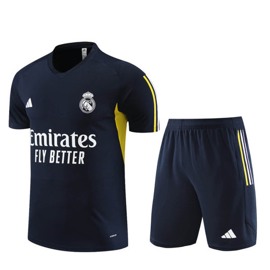 Conjunto Real Madrid Treino Camisa e Short Azul Escuro 2023/24