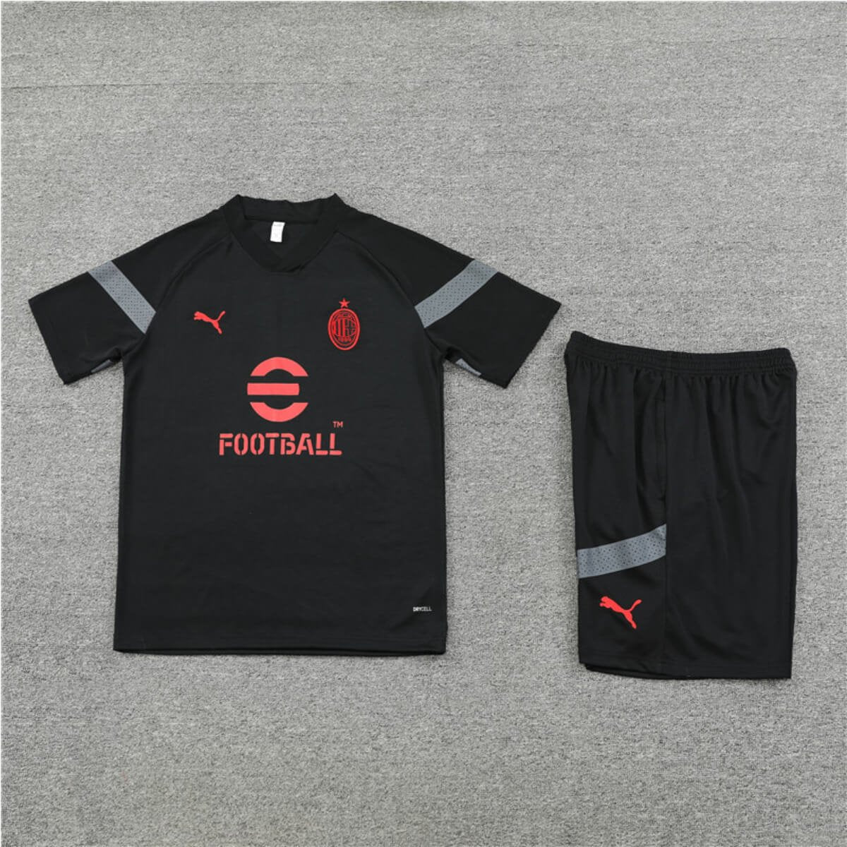 Conjunto Ac Milan Treino Camisa e Short Preto 2022/23
