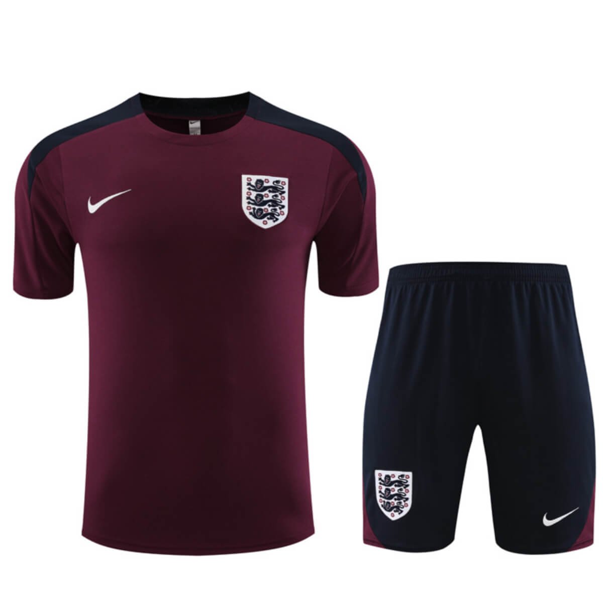 Kit Short e Camisa Inglaterra Treino Vinho 2024/25
