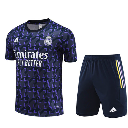 Conjunto Real Madrid Treino Camisa e Short Roxo 2023/24
