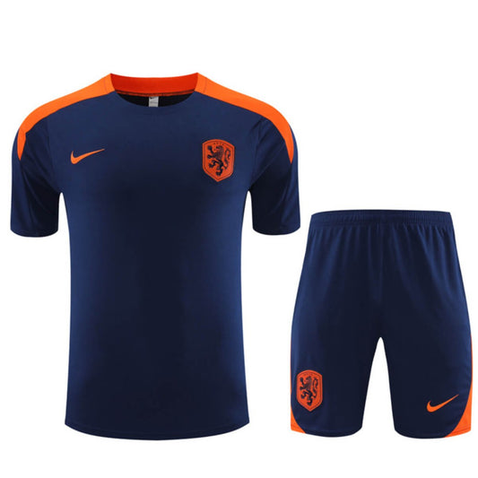 Kit Short e Camisa Holanda Treino Azul Escuro 2024/25