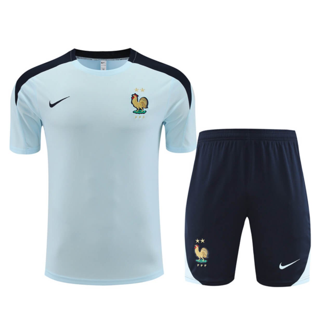 Kit Short e Camisa França Treino Azul 2024/25