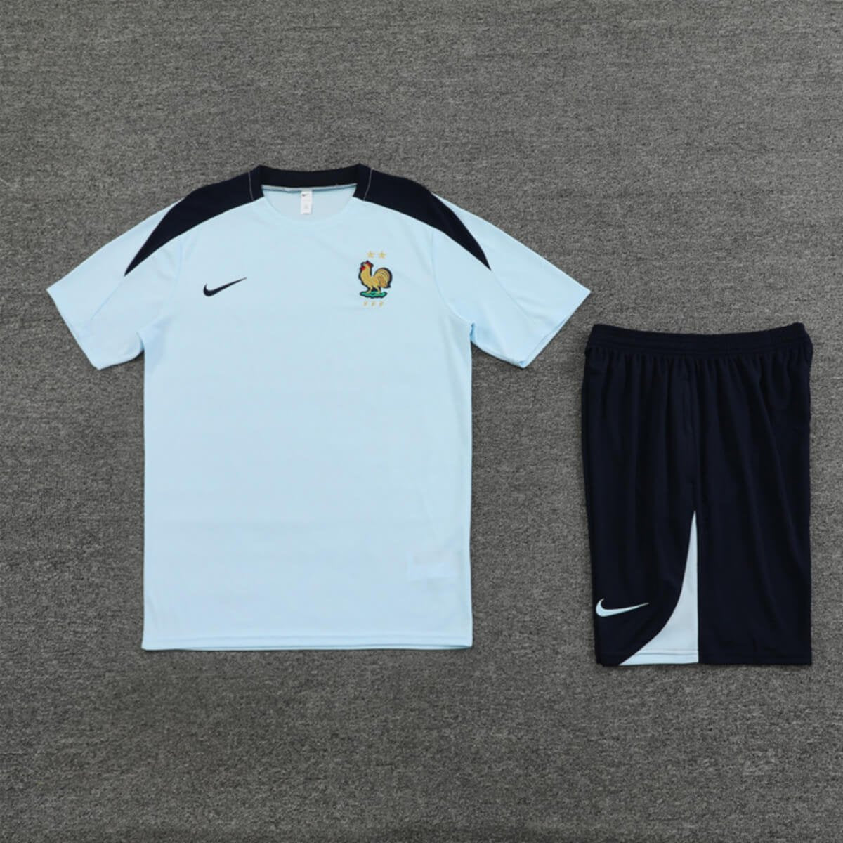 Kit Short e Camisa França Treino Azul 2024/25