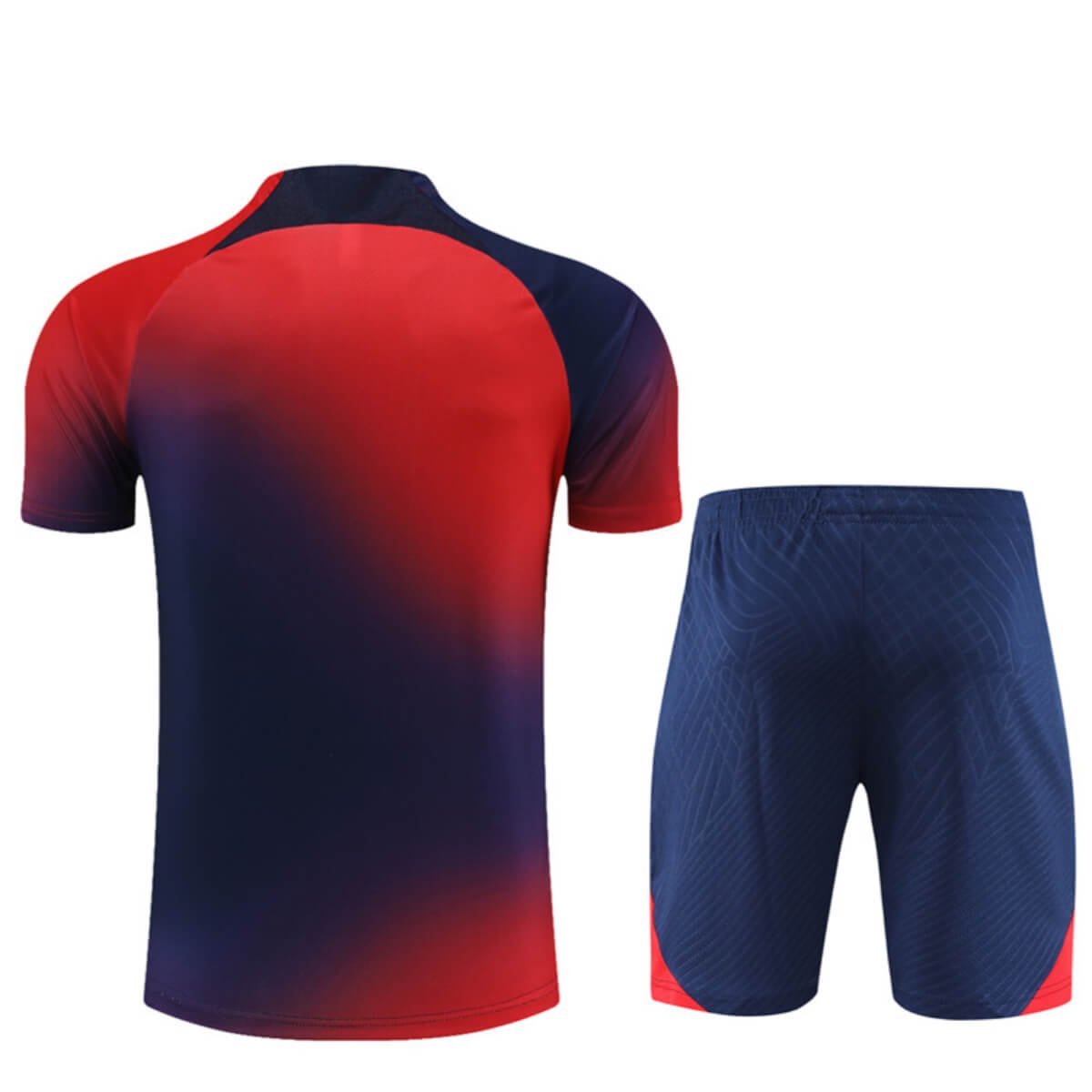 Conjunto PSG Treino Camisa e Short Azul com Vermelho 2023/24