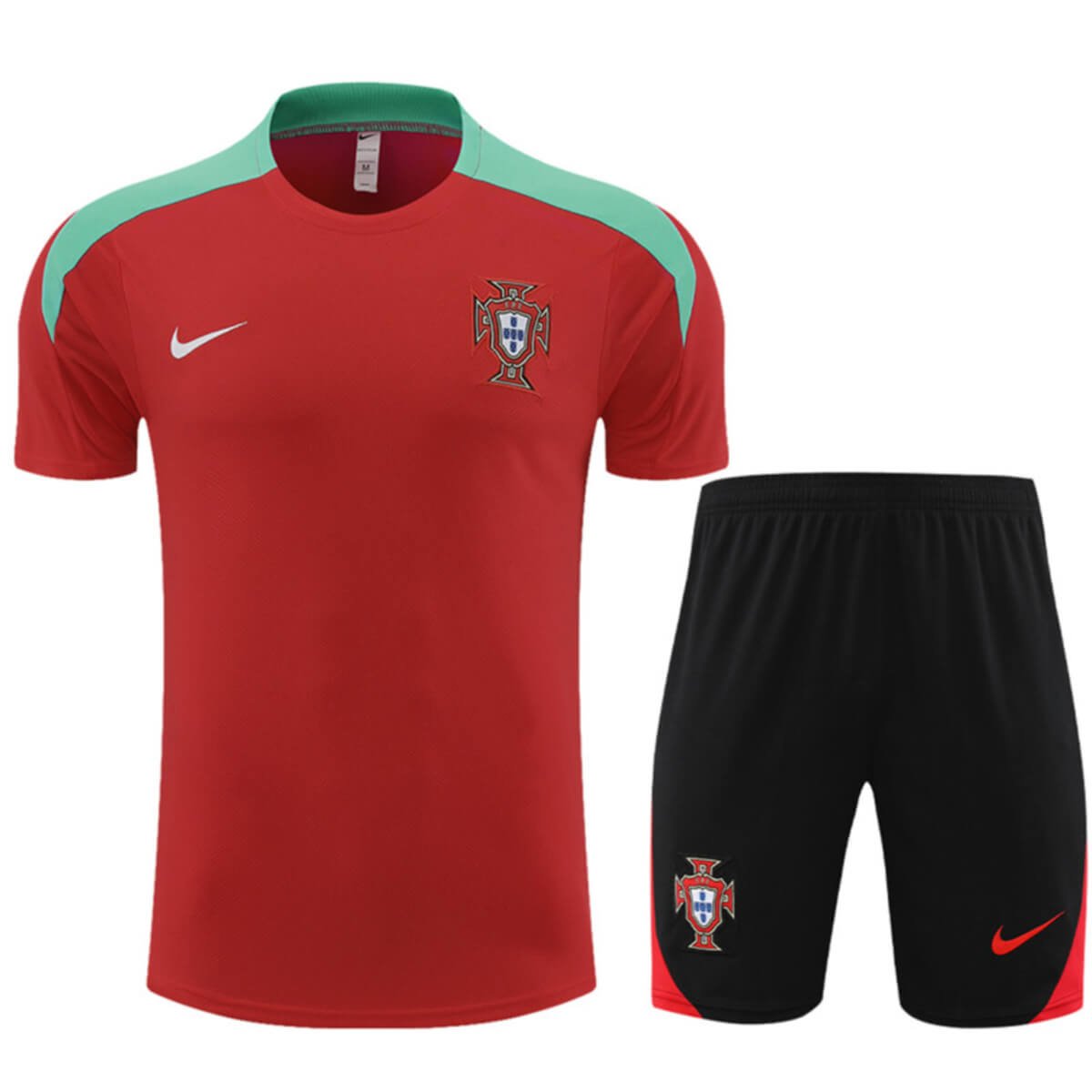 Kit Short e Camisa Portugal Treino Vermelho 2024/25