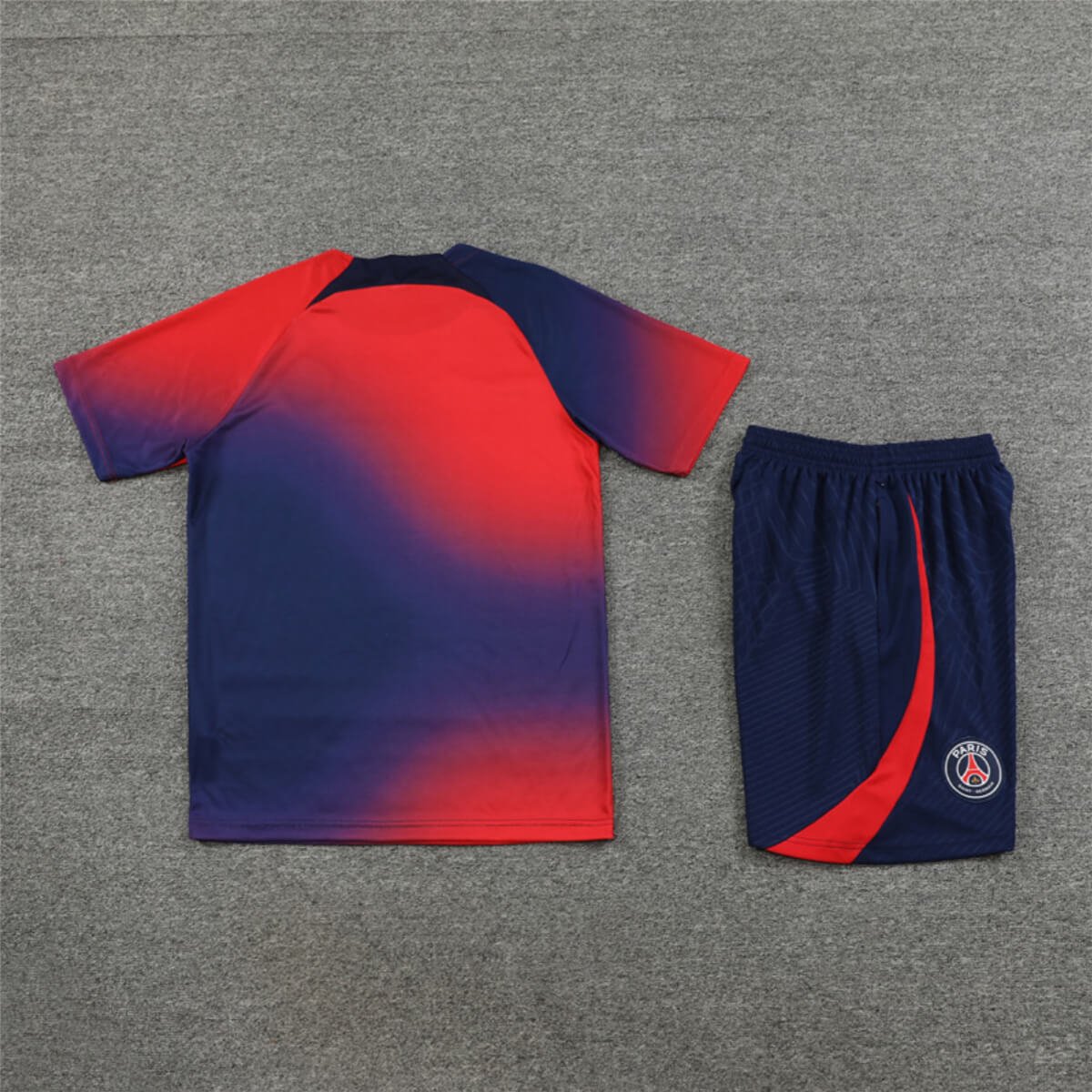 Conjunto PSG Treino Camisa e Short Azul com Vermelho 2023/24