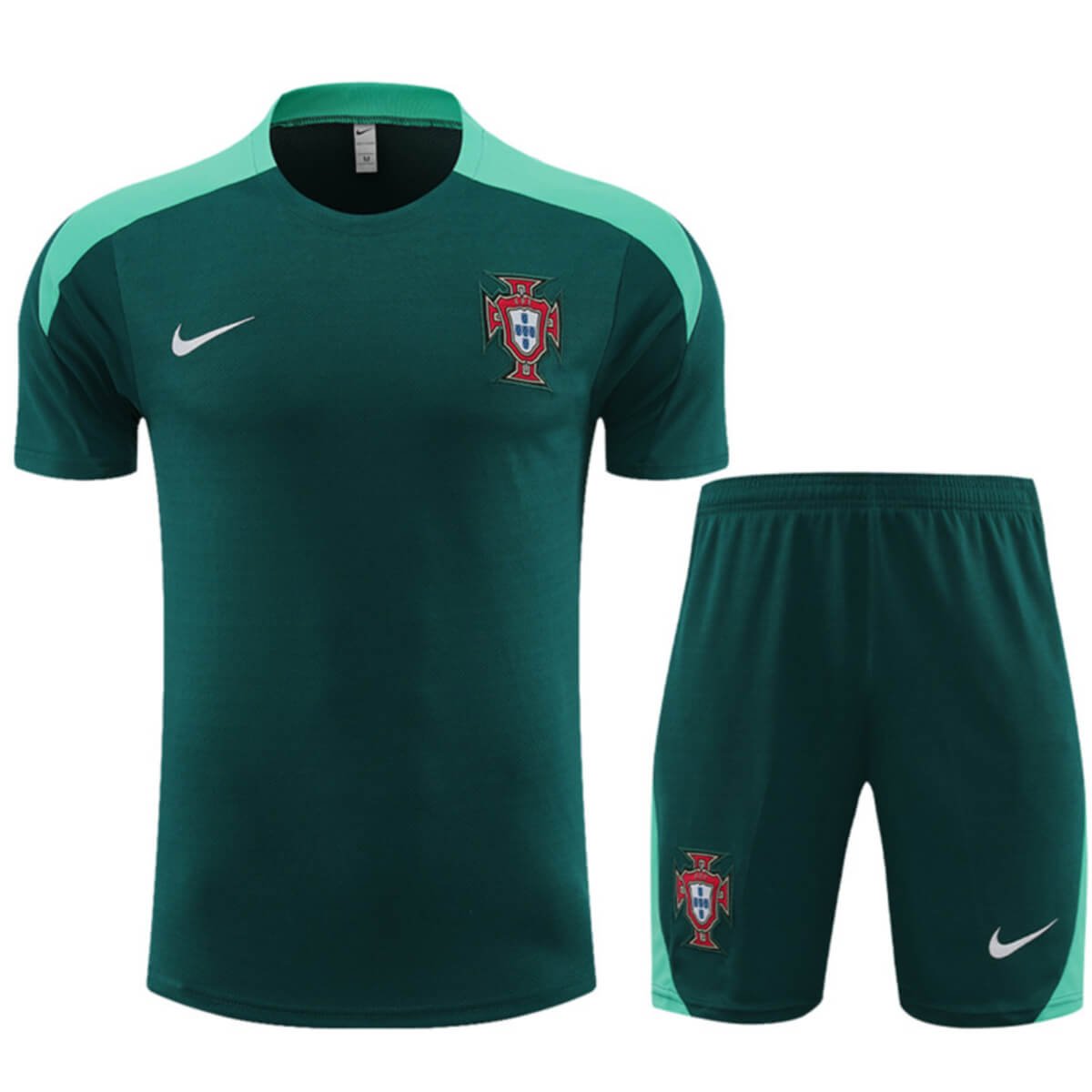 Kit Short e Camisa Portugal Treino Verde 2024/25