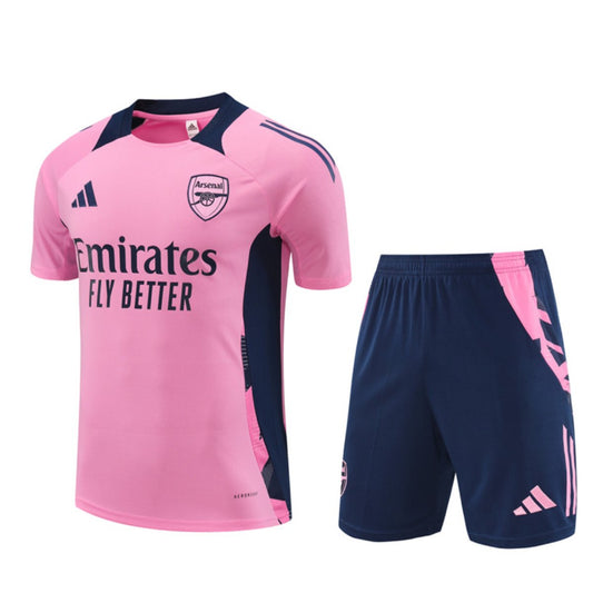 Conjunto Arsenal Treino Camisa e Short Rosa/Azul 2024/25