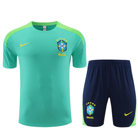 Kit Short e Camisa Brasil Treino Verde 2024/25