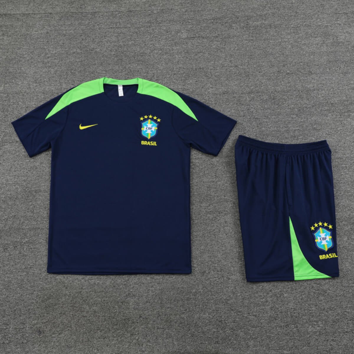 Kit Short e Camisa Brasil Treino Azul Escuro 2024/25