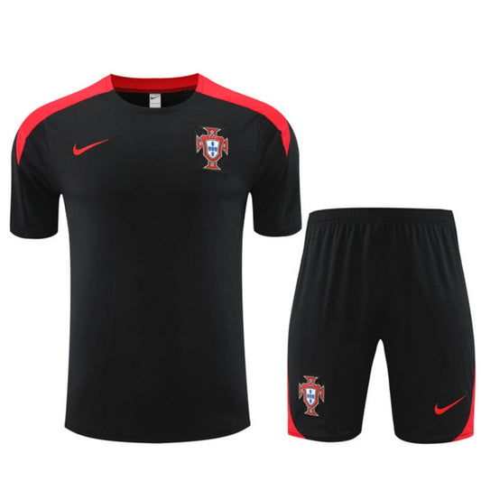 Kit Short e Camisa Portugal Treino Preto 2024/25