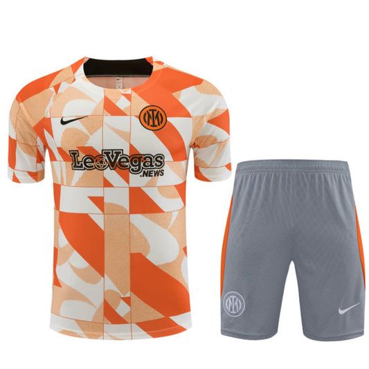 Kit Short e Camisa Inter de Milão Treino Laranja 2023/24