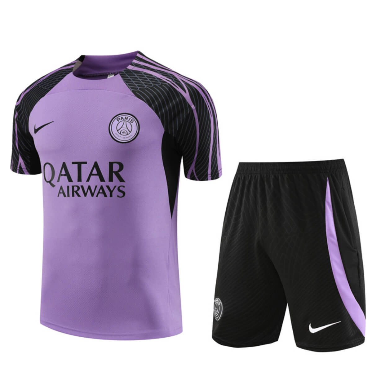 Conjunto PSG Treino Camisa e Short Roxo 2023/24