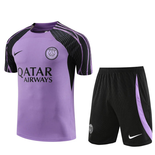 Conjunto PSG Treino Camisa e Short Roxo 2023/24