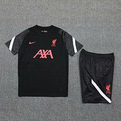 Kit Camisa + Short Preto Treino Liverpool 21/22