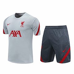 Kit Camisa + Short Liverpool Grey Treino 21/22