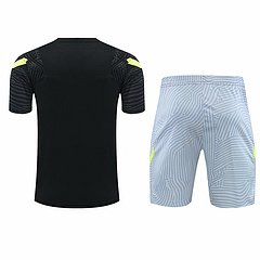Kit Camisa + Short Treino Atlético de Madrid Preto 21/22