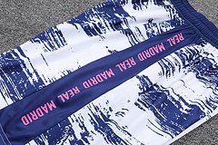 Kit Camisa + Short Real Madrid Treino Branco + Azul 21/22