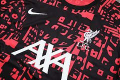 Kit Camisa + Short Treino Liverpool Preto+Laranja