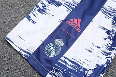 Kit Camisa + Short Real Madrid Treino Branco + Azul 21/22