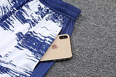 Kit Camisa + Short Real Madrid Treino Branco + Azul 21/22