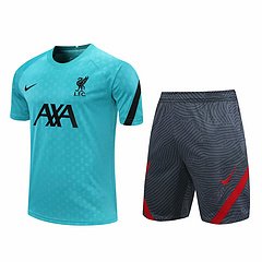 Kit Camisa + Short Treino Liverpool Azul 21/22