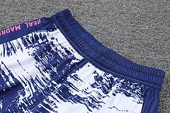 Kit Camisa + Short Real Madrid Treino Branco + Azul 21/22