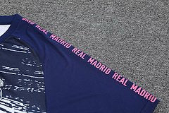Kit Camisa + Short Real Madrid Treino Branco + Azul 21/22