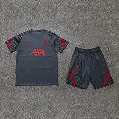 Kit Camisa + Short Liverpool Preto Treino 21/22