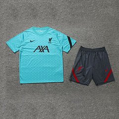 Kit Camisa + Short Treino Liverpool Azul 21/22