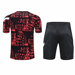 Kit Camisa + Short Treino Liverpool Preto+Laranja