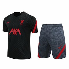 Kit Camisa + Short Treino Liverpool Preto 21/22