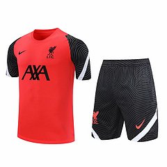 Kit Camisa + Short Treino Liverpool Laranja 21/22