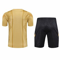Kit Camisa + Short Treino PSG Dourado 20/21